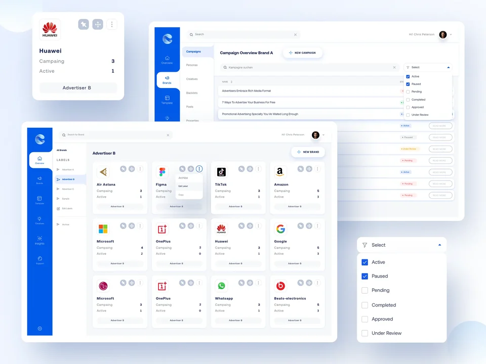 Integration settings and app directory for an admin console